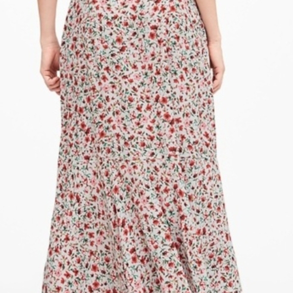 Banana Republic Red and Pink Smocked Pencil Maxi Skirt - Picture 9 of 10